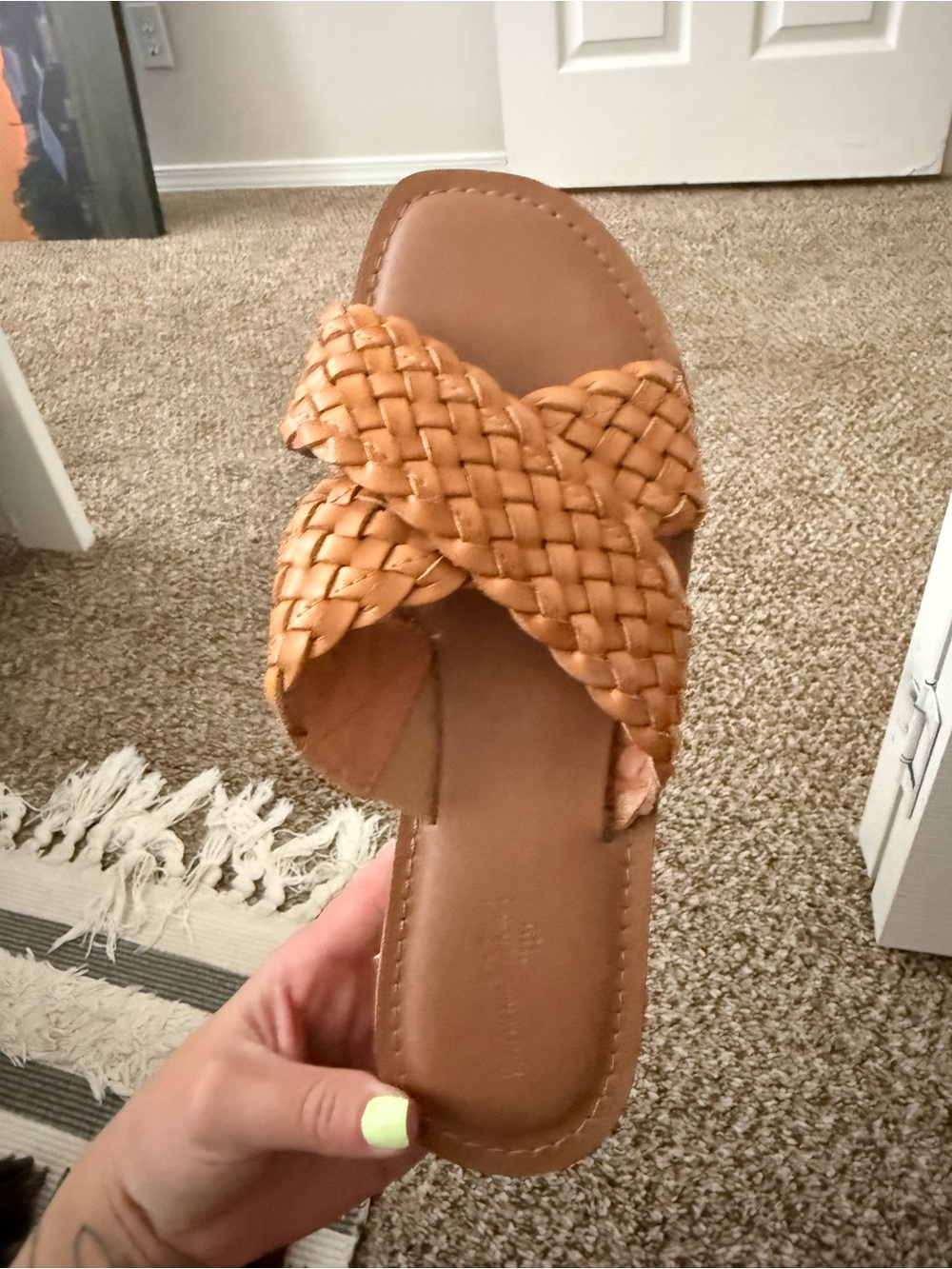 Universal Thread Woven Slide Sandal in Tan
